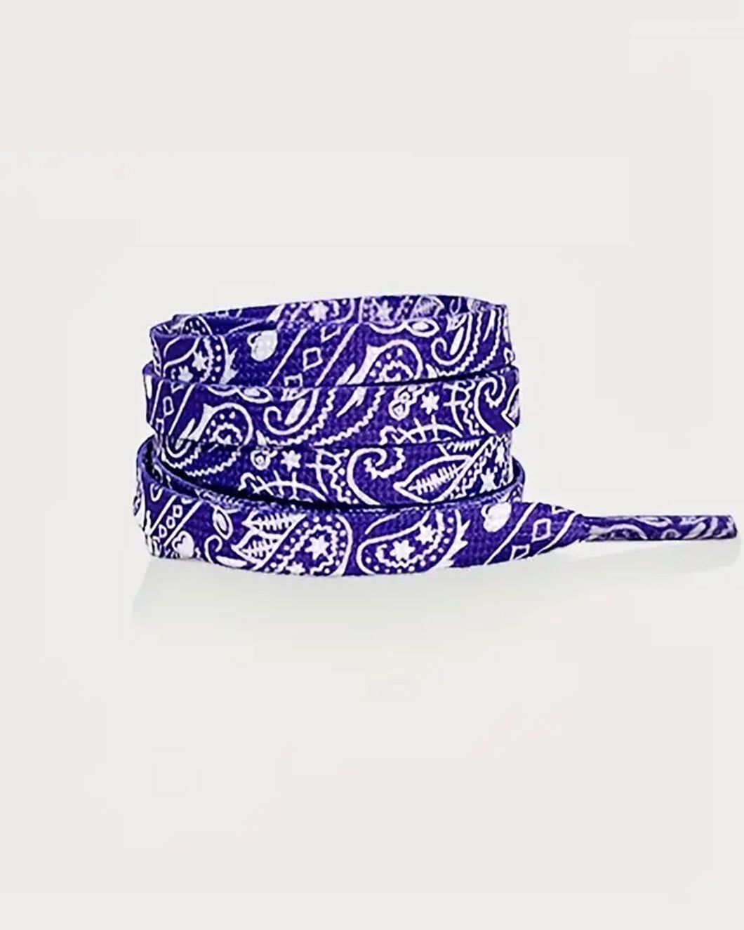 Bandana Paisley Shoe Laces 47-inch, Purple/White (1 Pair)